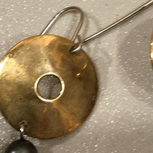 Robert Lee Morris brass & sterling french hook earrings